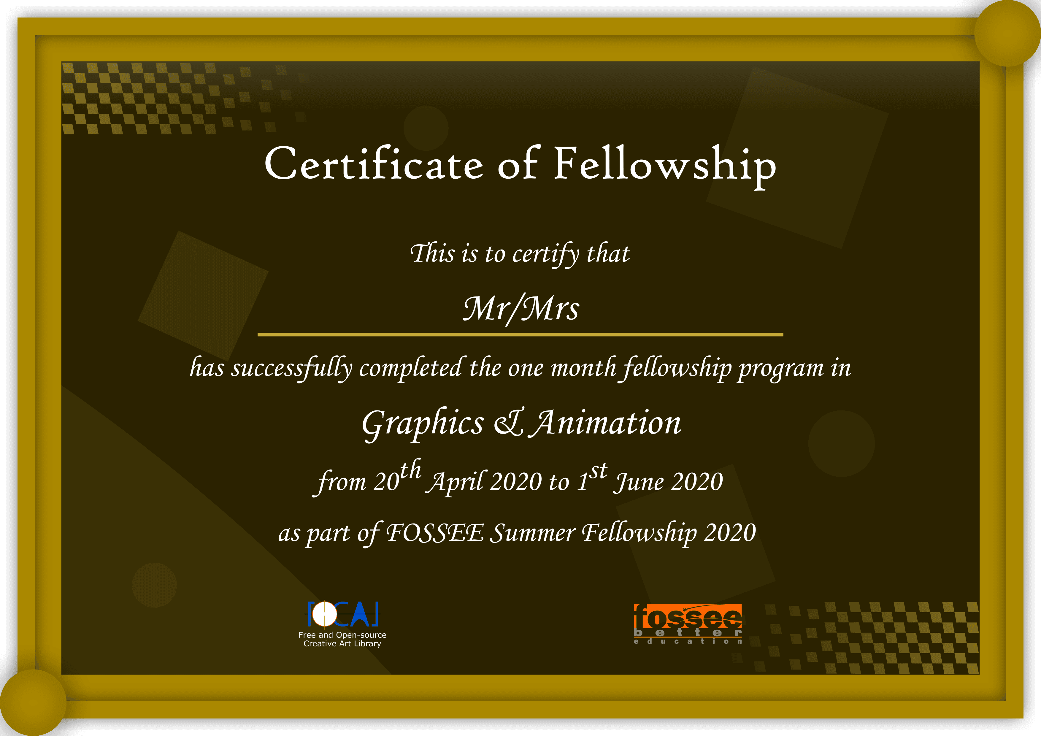 Fellowship Certificate Design thumbnail