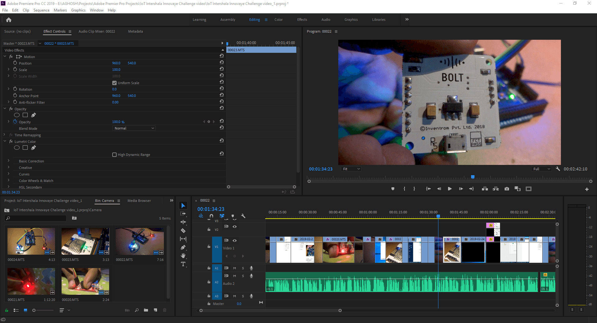 Premiere Pro Timeline of the Competition Entry Video