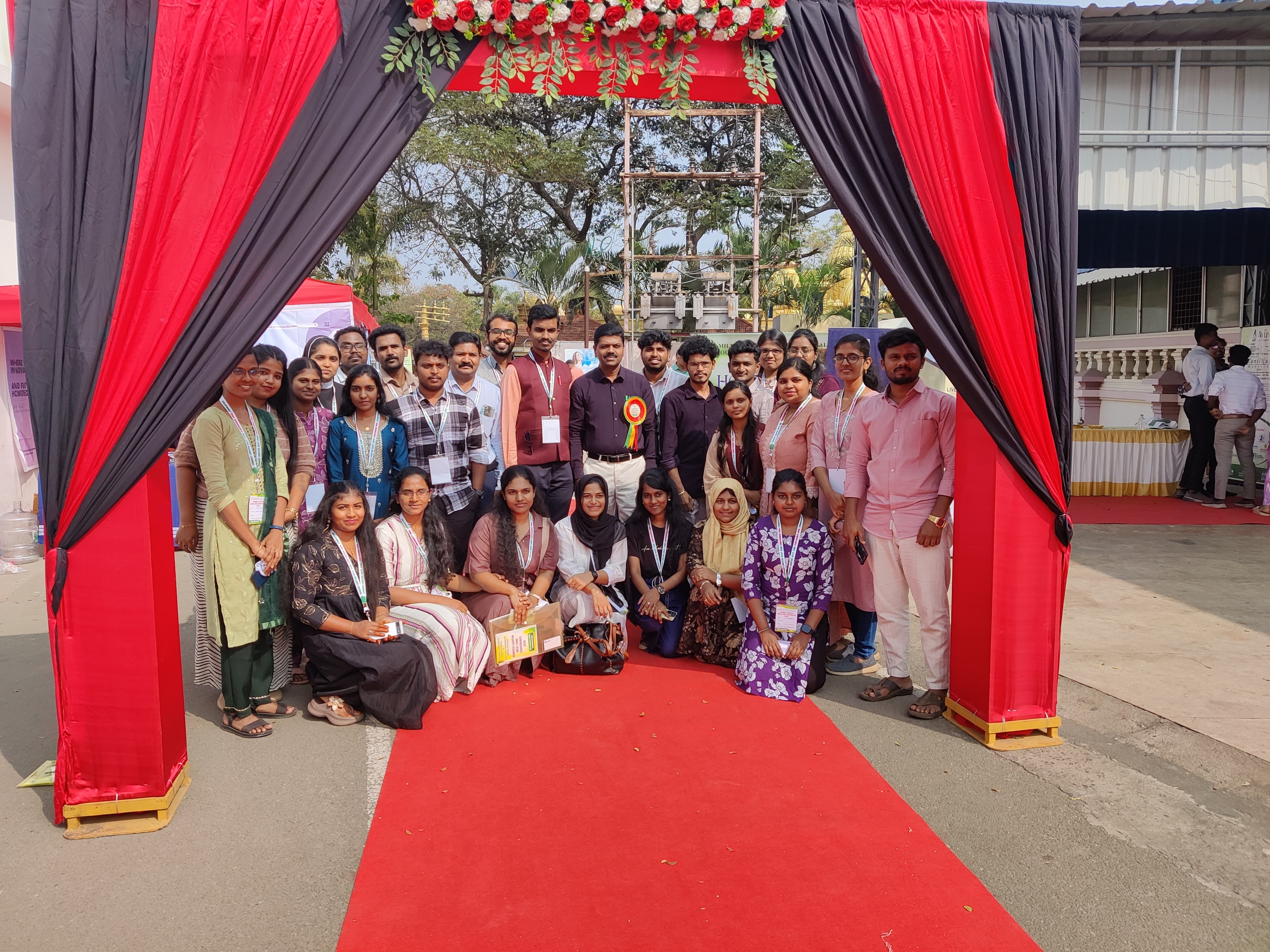 With colleagues at the venue