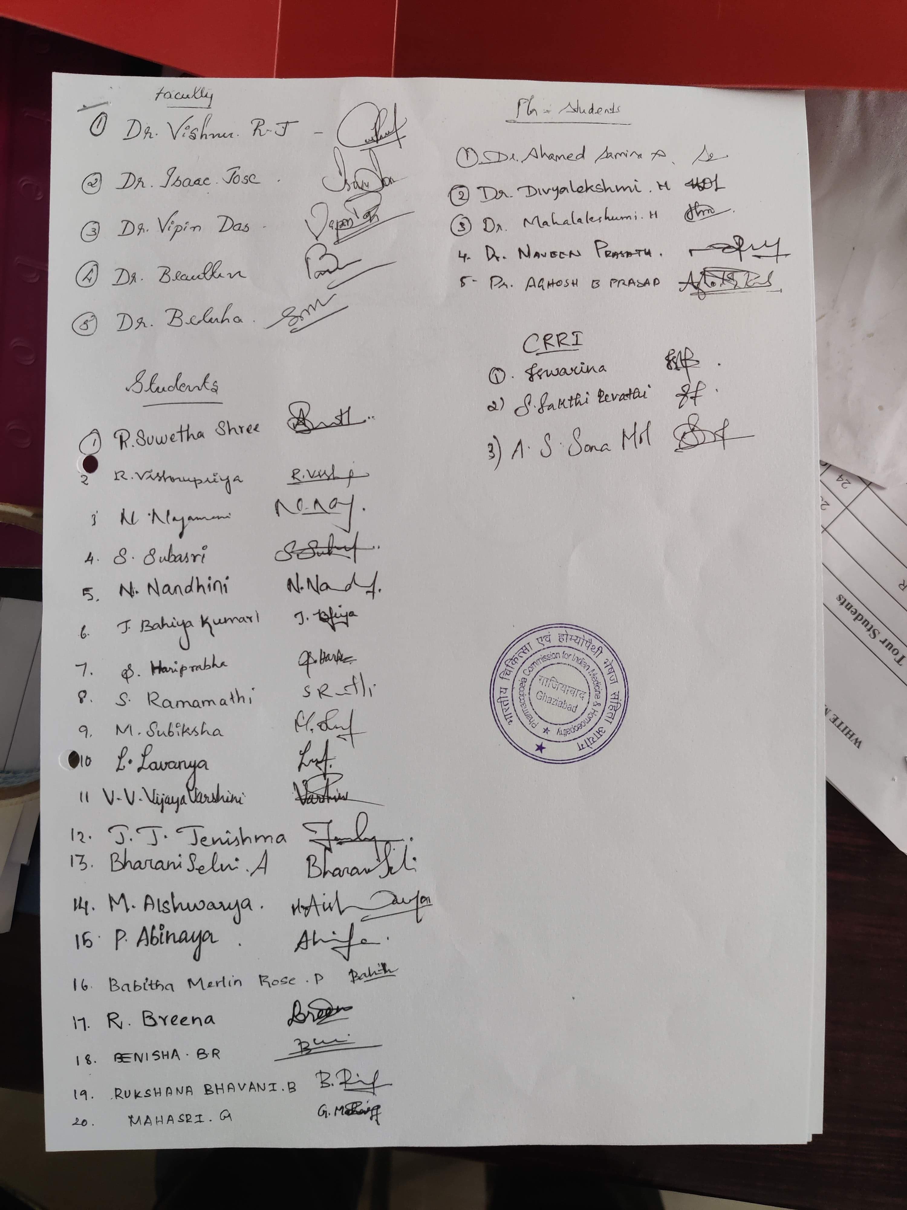 Approved Visitors List