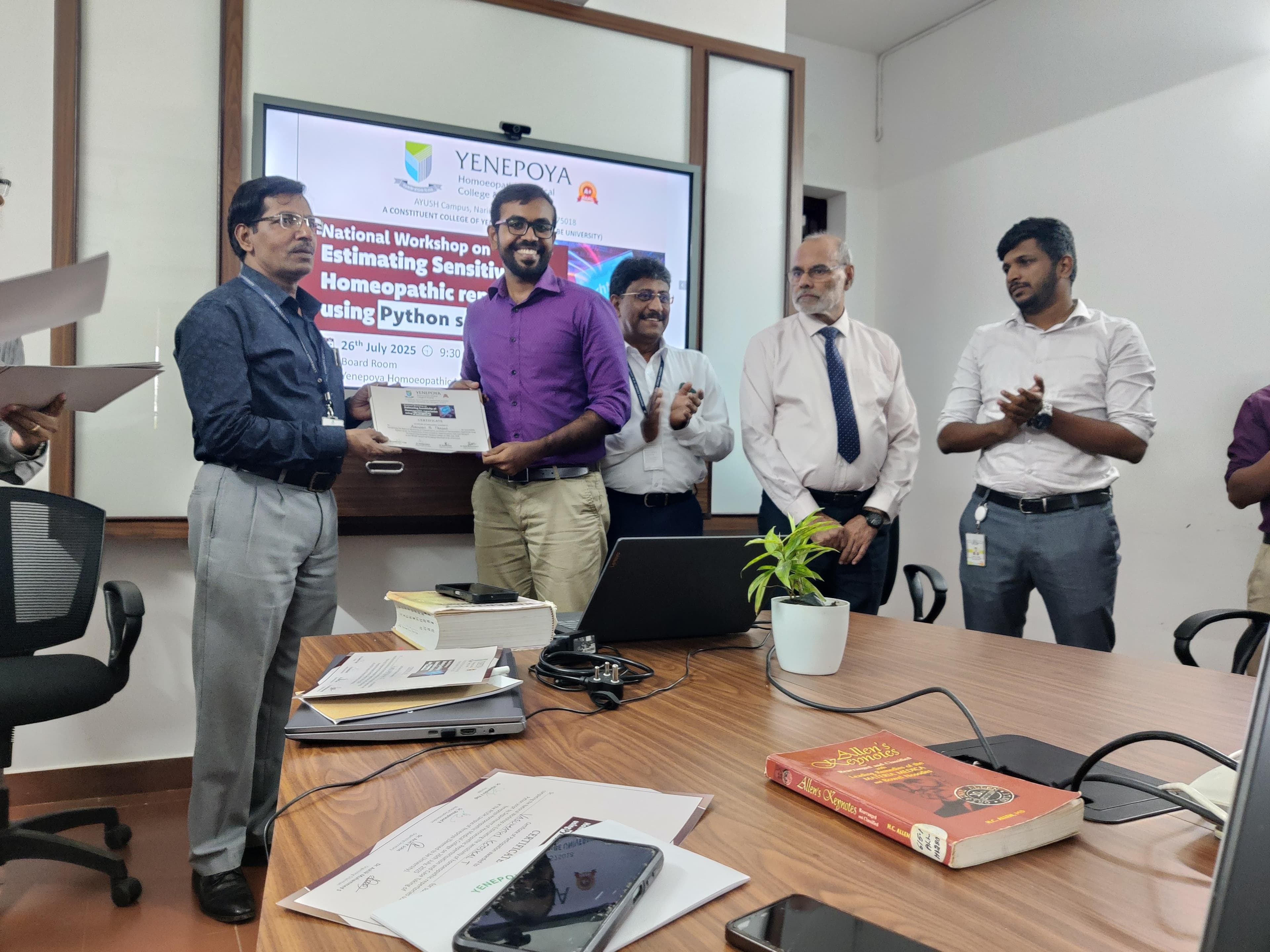 Receiving certificate