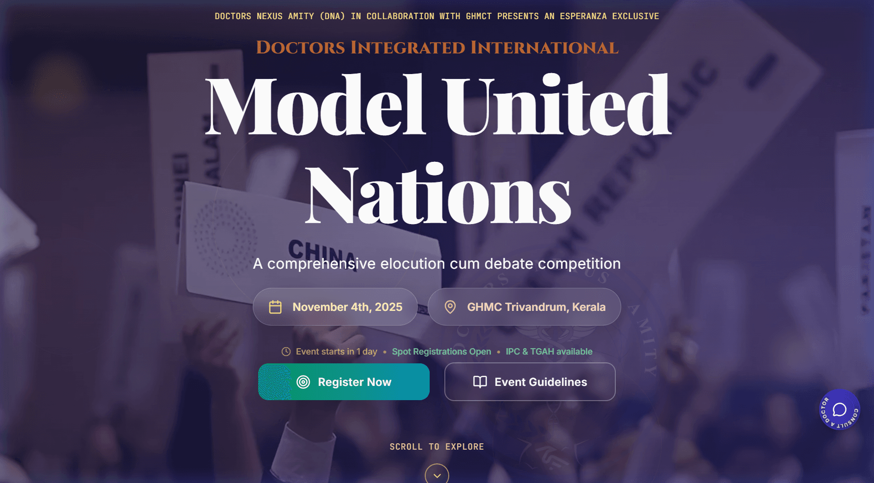 DIIMUN Chapter 2025 - Model United Nations Portal & Registration Engine main visual